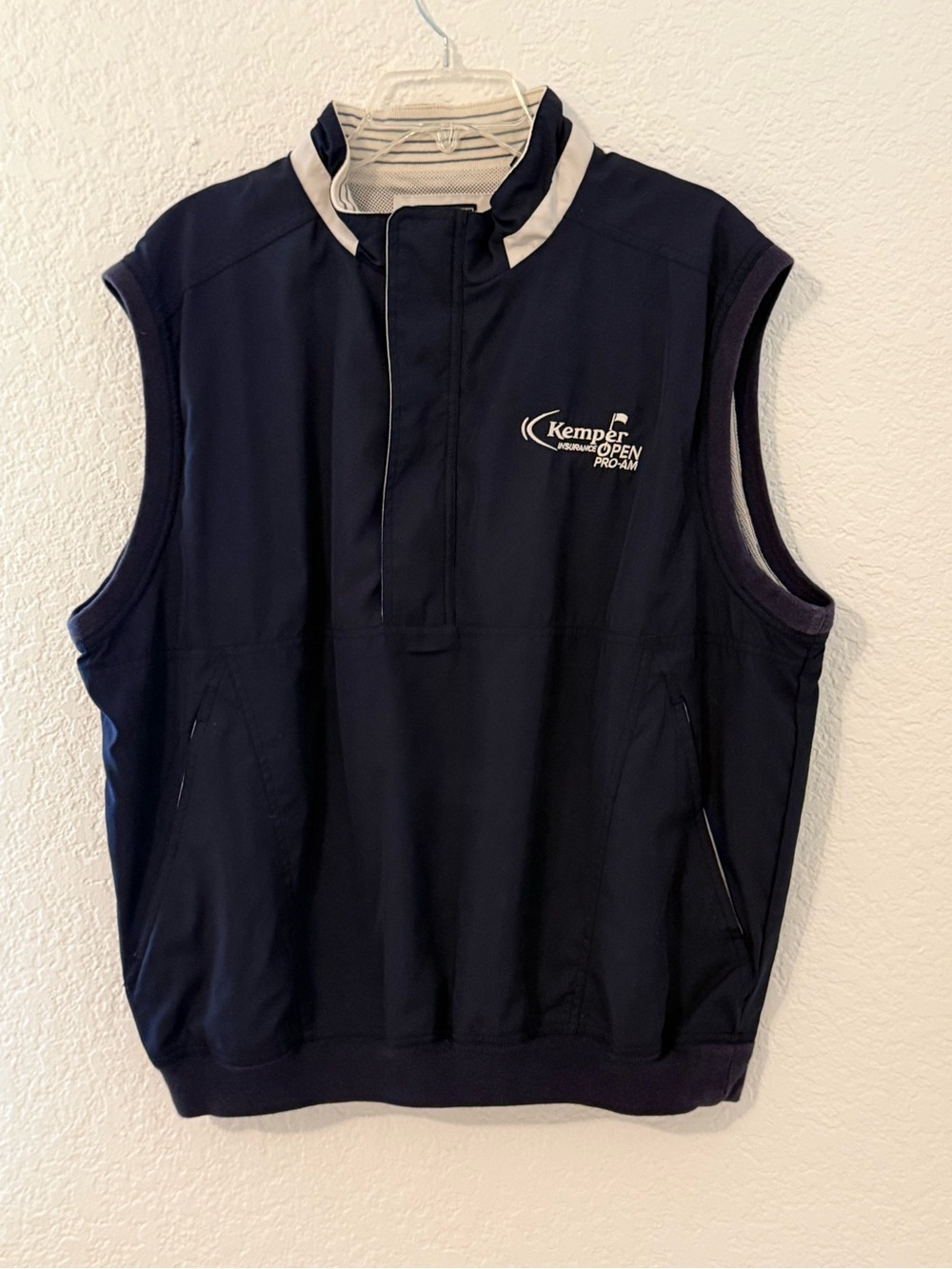 Vintage Gear For Sports Kemper Open Pro-Am Golf Vest Men Black Windbreaker Sz L